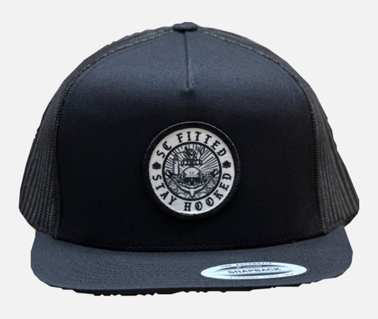 HARBOR POINT- Black Trucker Yupoong Classic Hat.