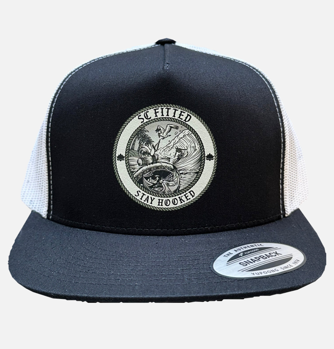WAVE DIGGER- Black/white Trucker Yupoong Classic Hat.