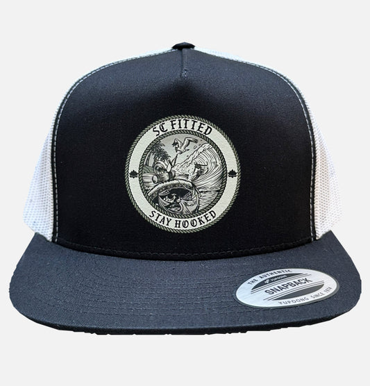 WAVE DIGGER- Black/white Trucker Yupoong Classic Hat.